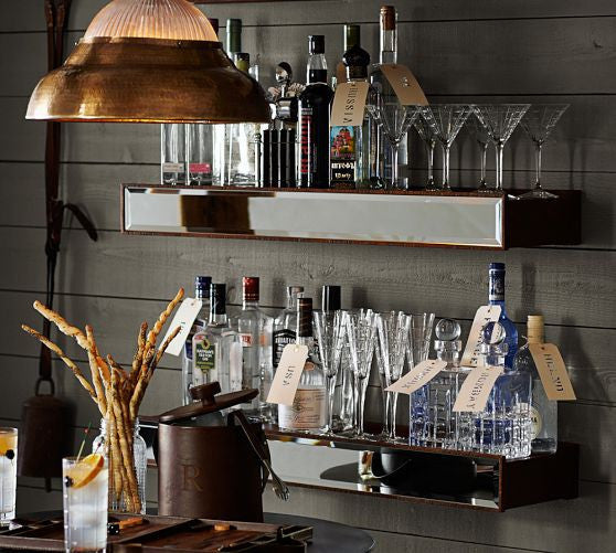 Rustic Wood Mirror Shelf